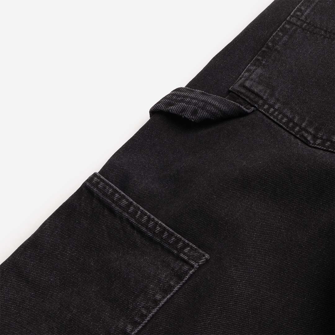 Stan Ray OG Painter Pant, Stonewashed Black Denim, Detail Shot 5