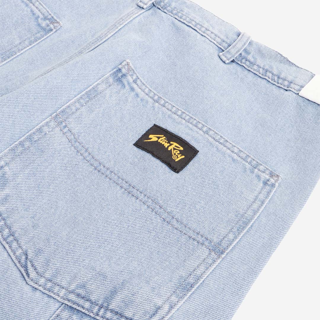 Stan Ray woven label on back patch pocket, mid wash denim