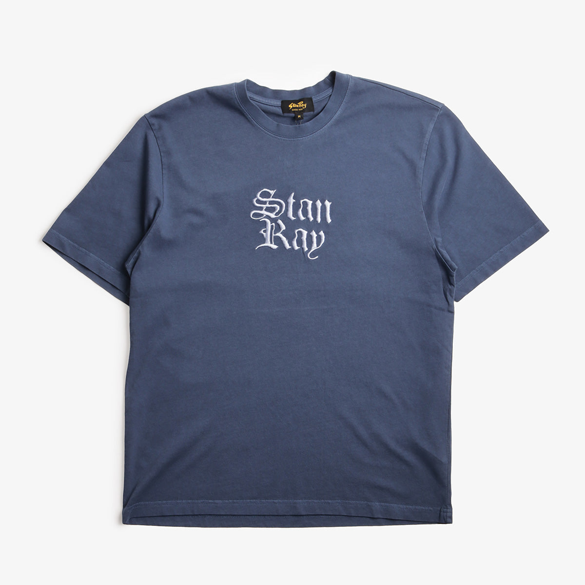 main Stan Ray Olde Script T-Shirt, Washed Navy, Detail Shot 1