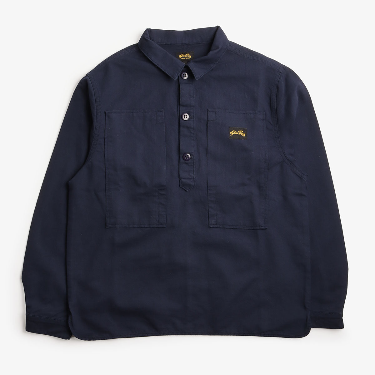Stan Ray Painters Pop Over Shirt, Navy Bedford, Detail Shot 1