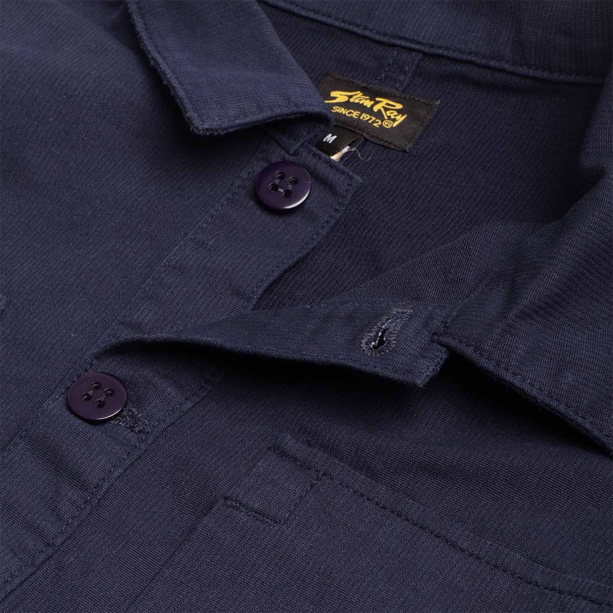 Stan Ray Painters Pop Over Shirt, Navy Bedford, Detail Shot 3