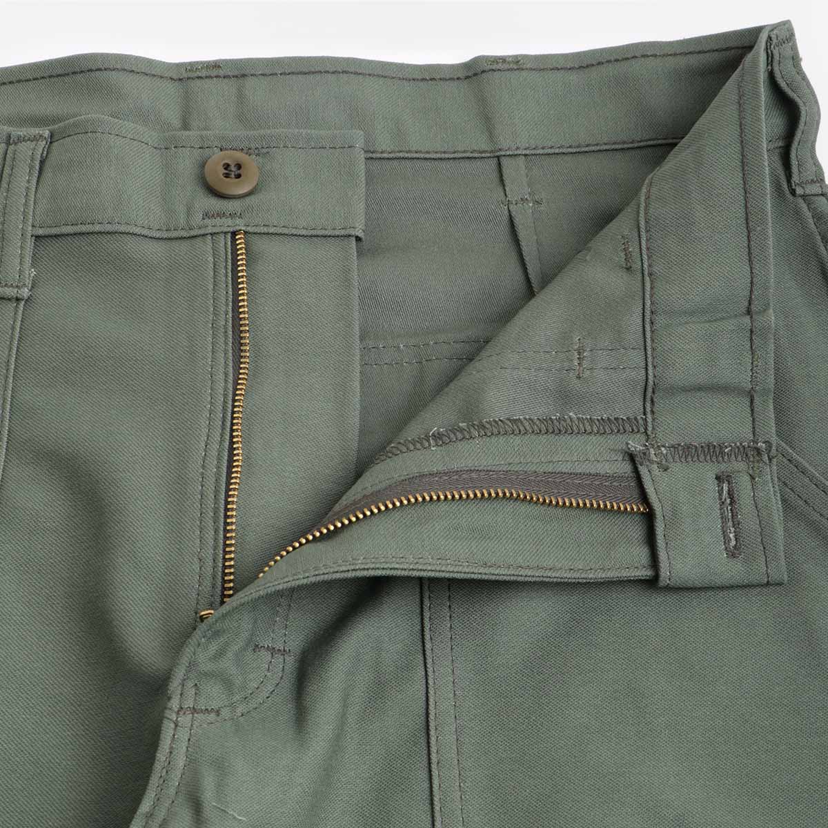 Stan Ray Slim Fit 4 Pocket Fatigue Pant - 1300 series, Olive Sateen, Detail Shot 4