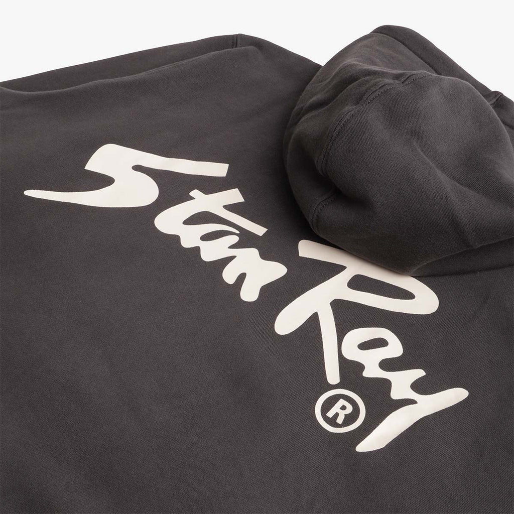 Large Stan Ray back print and hood on washed black hoodie