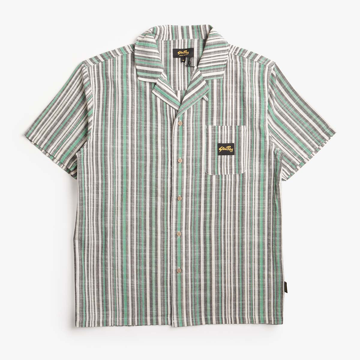 Stan Ray Tour Shirt, Black Green Stripe, Detail Shot 1