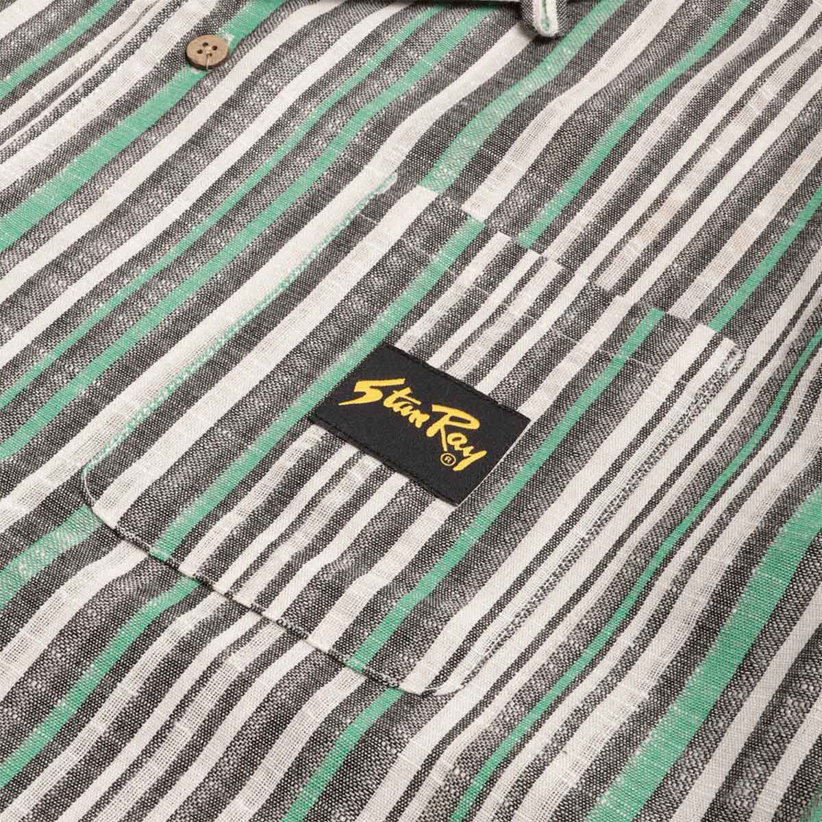 Stan Ray Tour Shirt, Black Green Stripe, Detail Shot 4