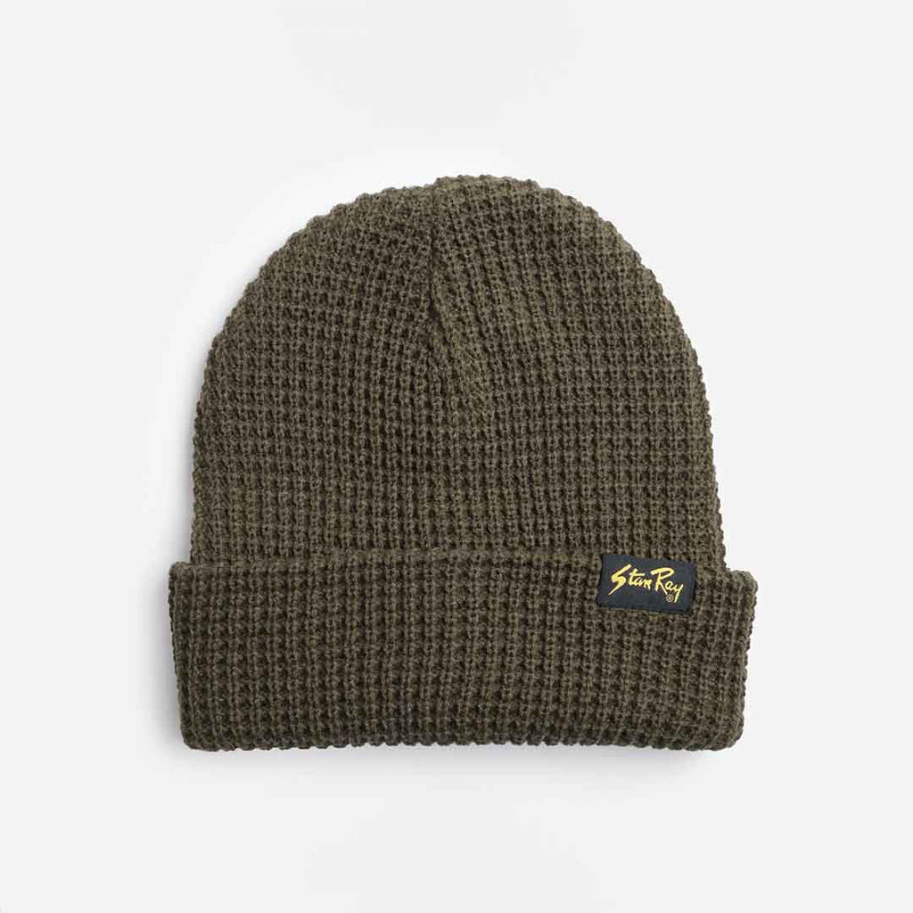 Stan Ray Waffle Beanie, Olive, Detail Shot 1