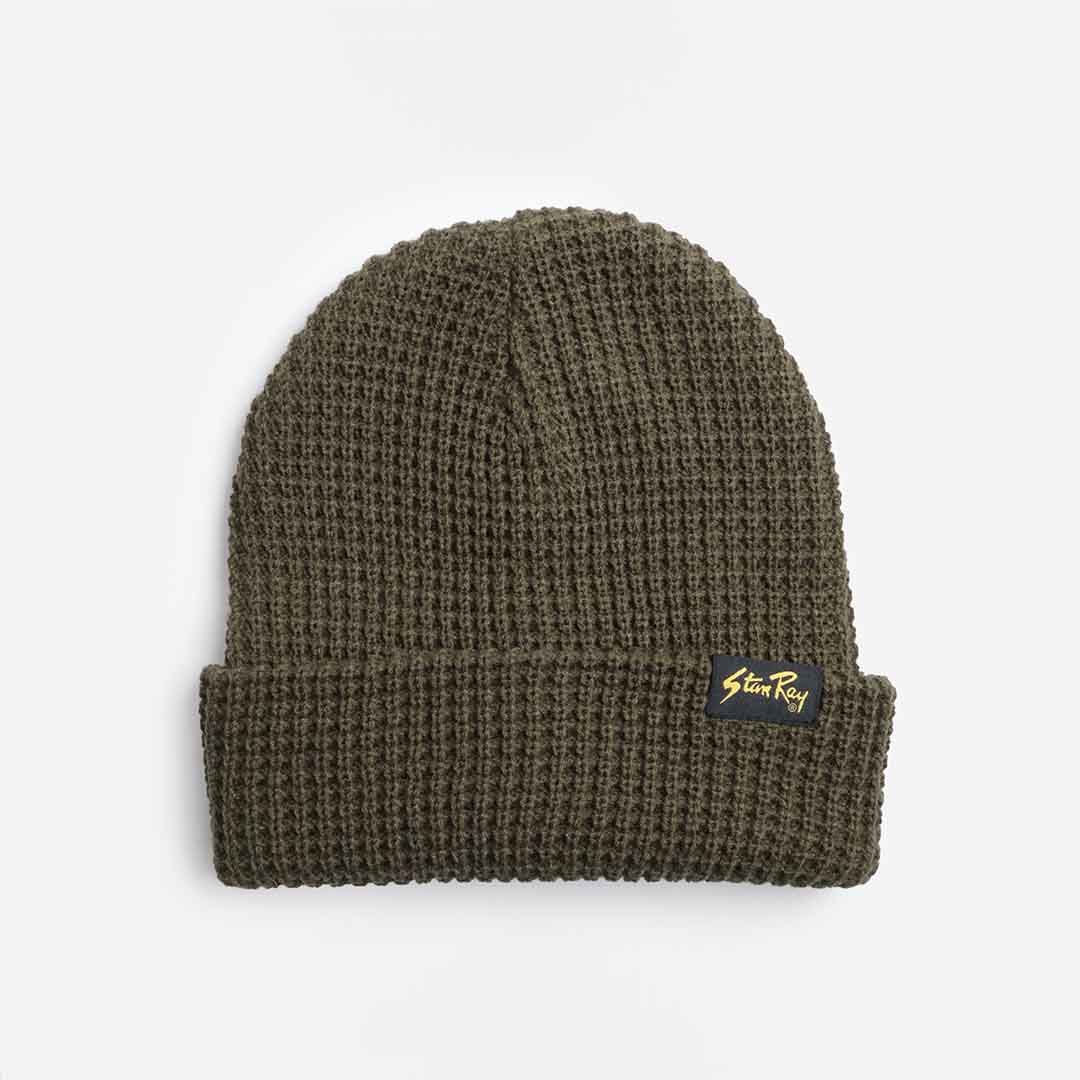 Stan Ray Waffle Beanie, Olive, Detail Shot 1