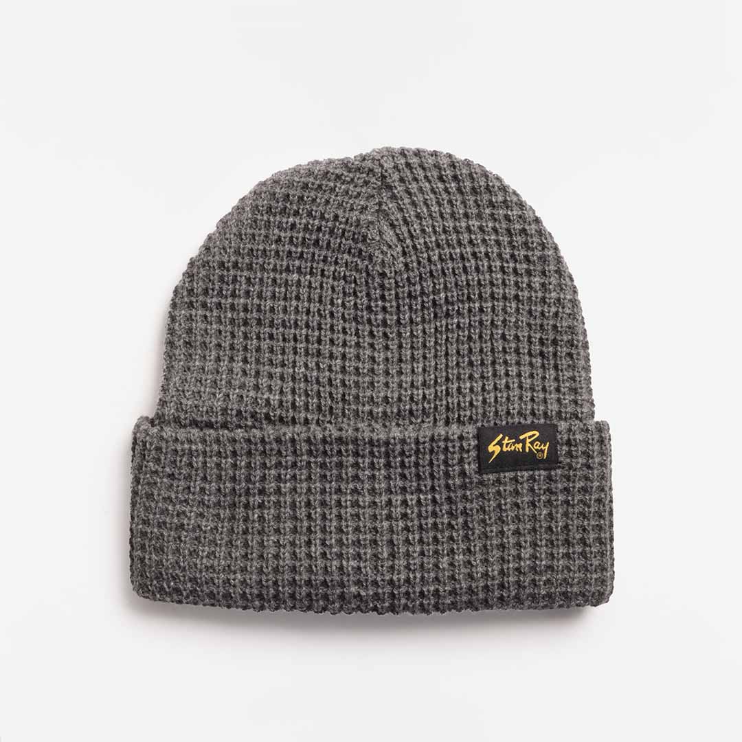 main Stan Ray Waffle Beanie, Charcoal, Detail Shot 1