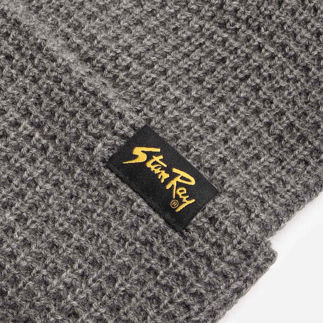 main Stan Ray Waffle Beanie, Charcoal, Detail Shot 2