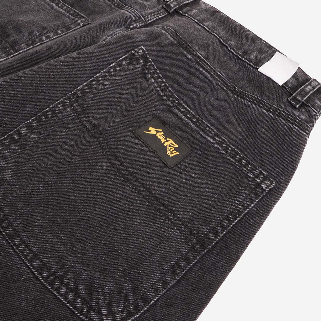 Stan Ray gold label on back pocket, washed black denim