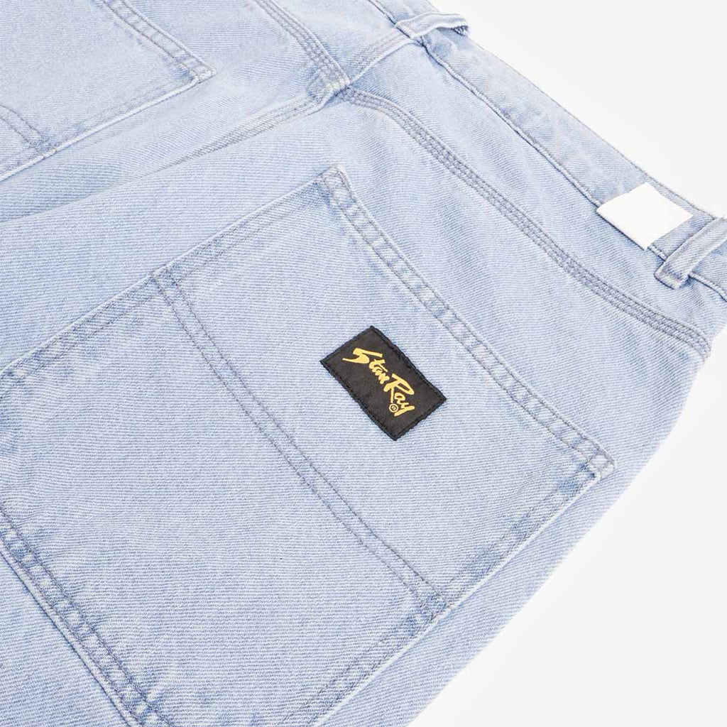 Stan Ray gold label on back pocket, mid wash denim