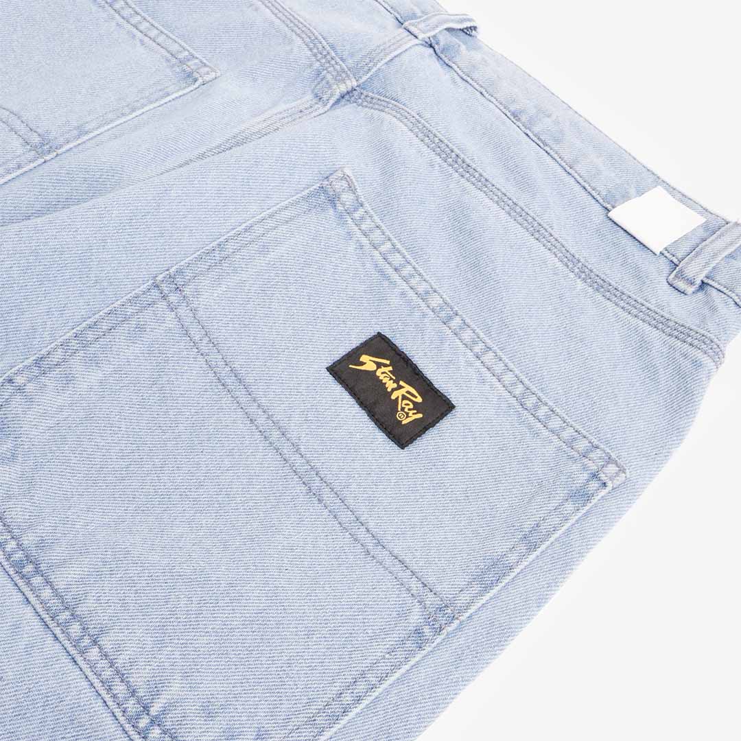 Stan Ray gold label on back pocket, mid wash denim