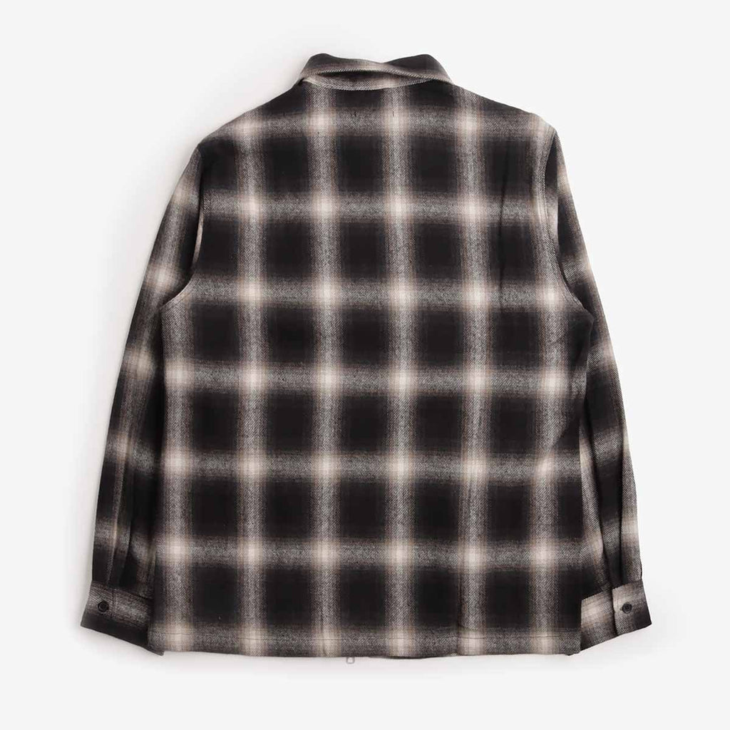 Stan Ray Zip Shirt in Black Check, back view