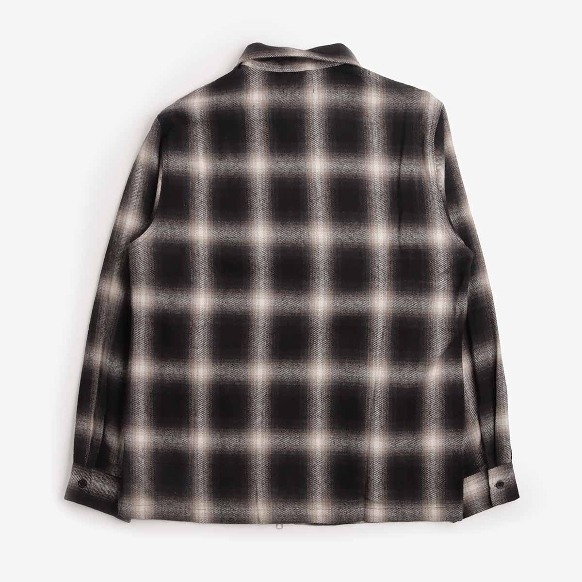 Stan Ray Zip Shirt in Black Check, back view