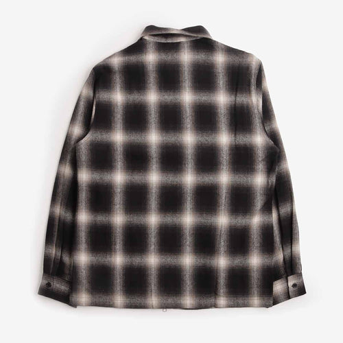 Stan Ray Zip Shirt in Black Check, back view