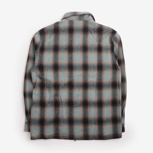 Stan Ray Zip Shirt in Blue/Pink Check, back view