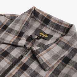 thumbnail Stan Ray Zip Shirt, Charcoal Plaid, Detail Shot 3
