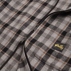thumbnail Stan Ray Zip Shirt, Charcoal Plaid, Detail Shot 4