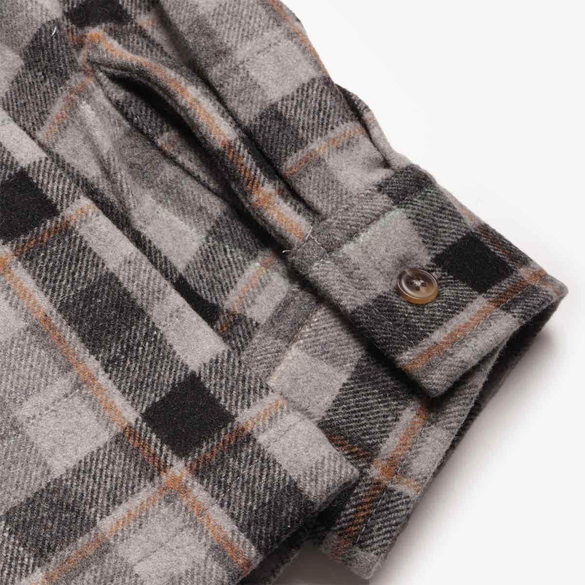 Stan Ray Zip Shirt, Charcoal Plaid, Detail Shot 6
