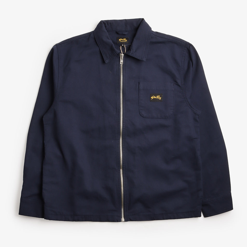 Stan Ray Zip Shirt, Navy Bedford, Detail Shot 1