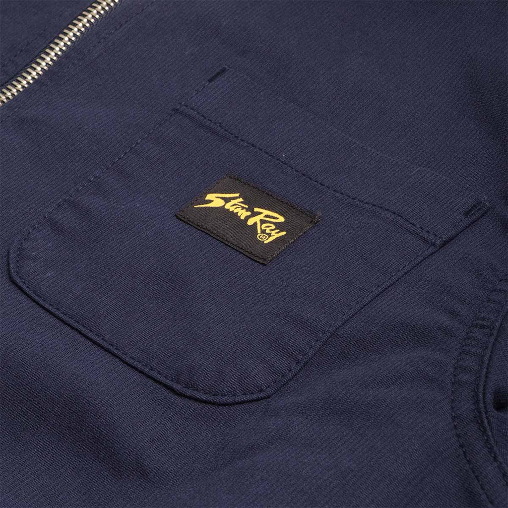 Stan Ray Zip Shirt, Navy Bedford, Detail Shot 2