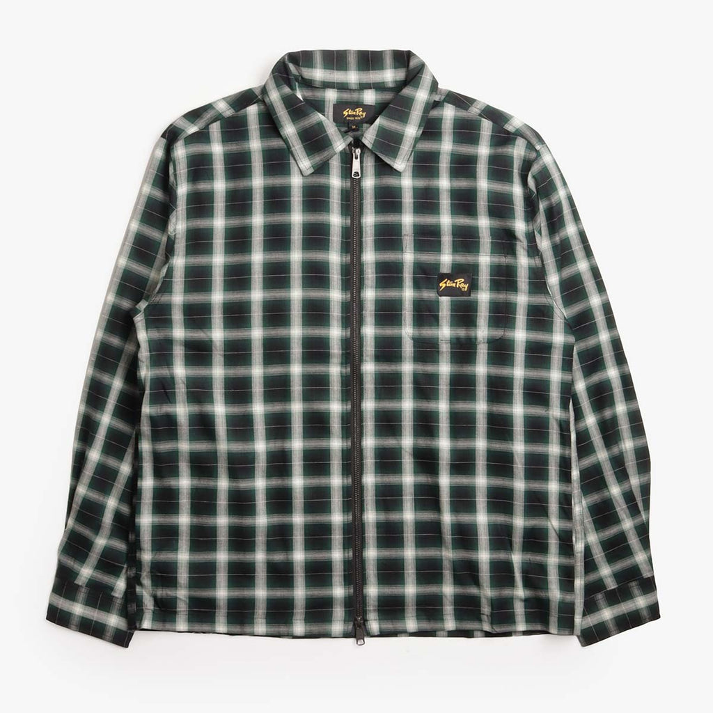 Stan Ray Zip Shirt, Green Check, Detail Shot 1