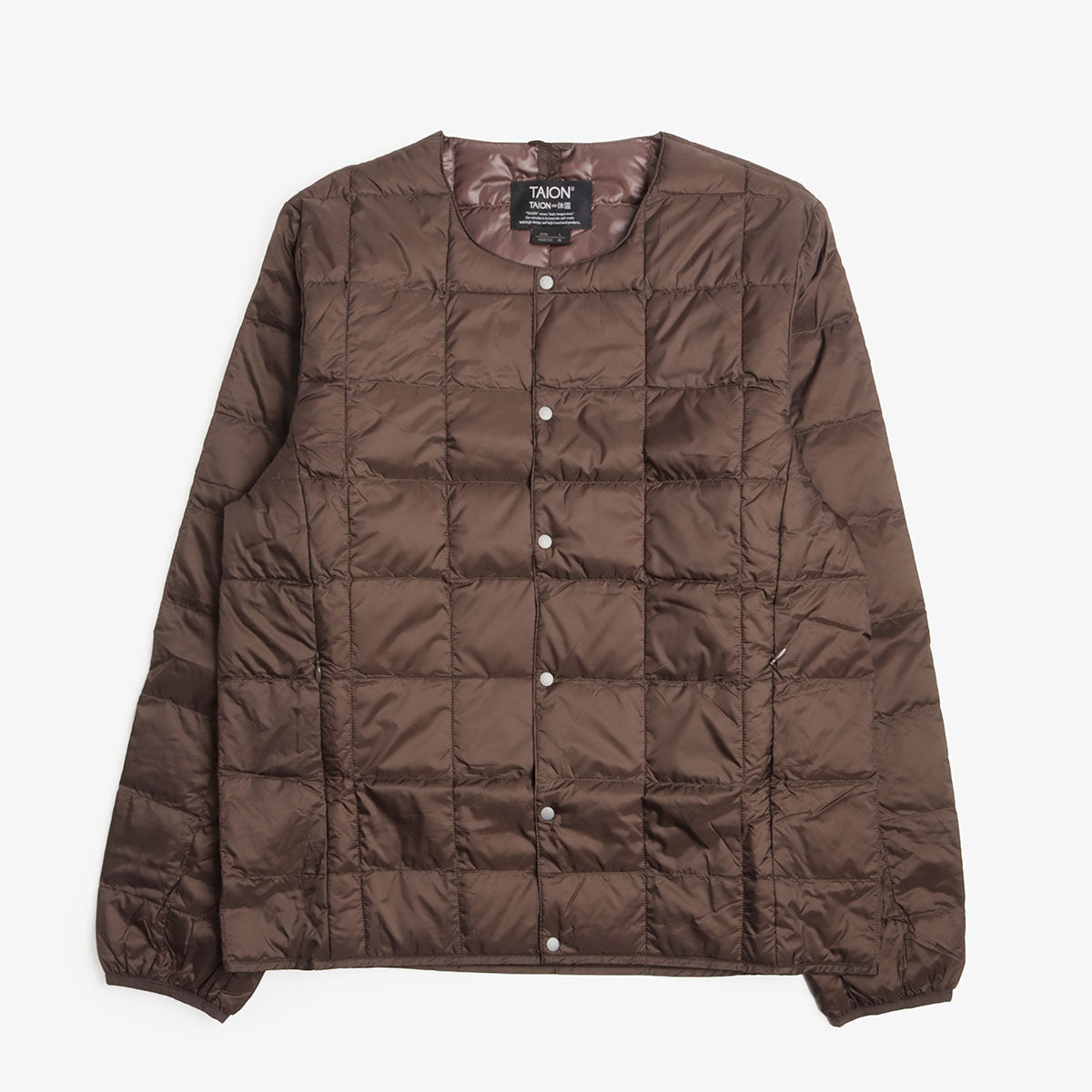 Taion Crew Neck Down Jacket - Dark Chocolate