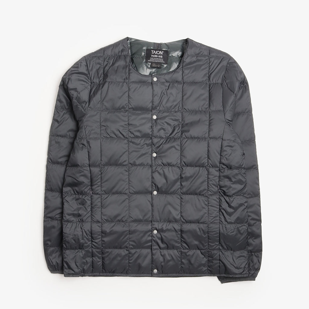 Taion Crew Neck Down Jacket - Charcoal