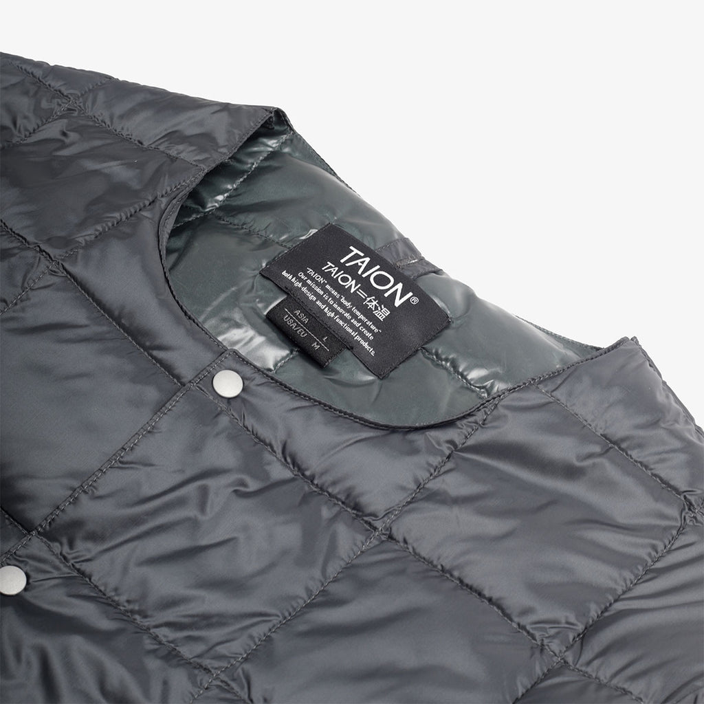 Taion Crew Neck Down Jacket - Charcoal