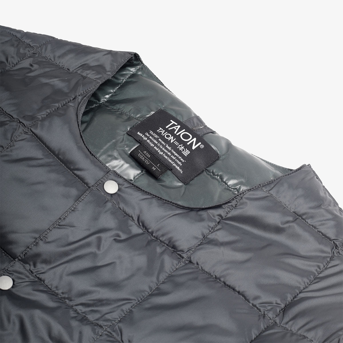 Taion Crew Neck Down Jacket - Charcoal