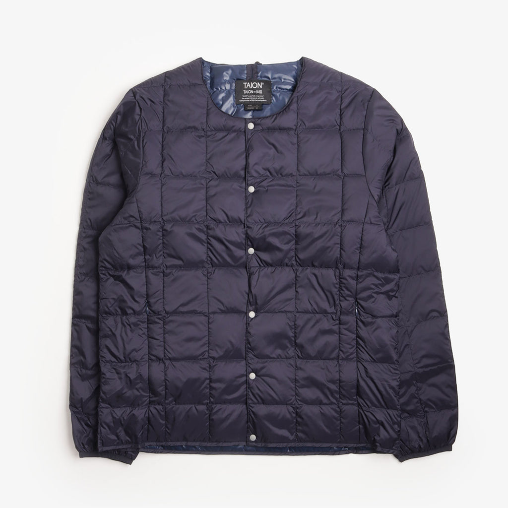 Taion Crew Neck Down Jacket - Navy
