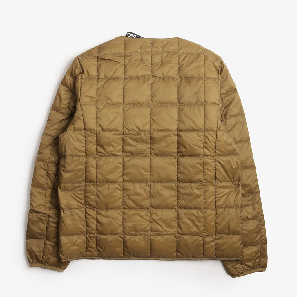 Taion Crew Neck Down Jacket, Beige, Detail Shot 4