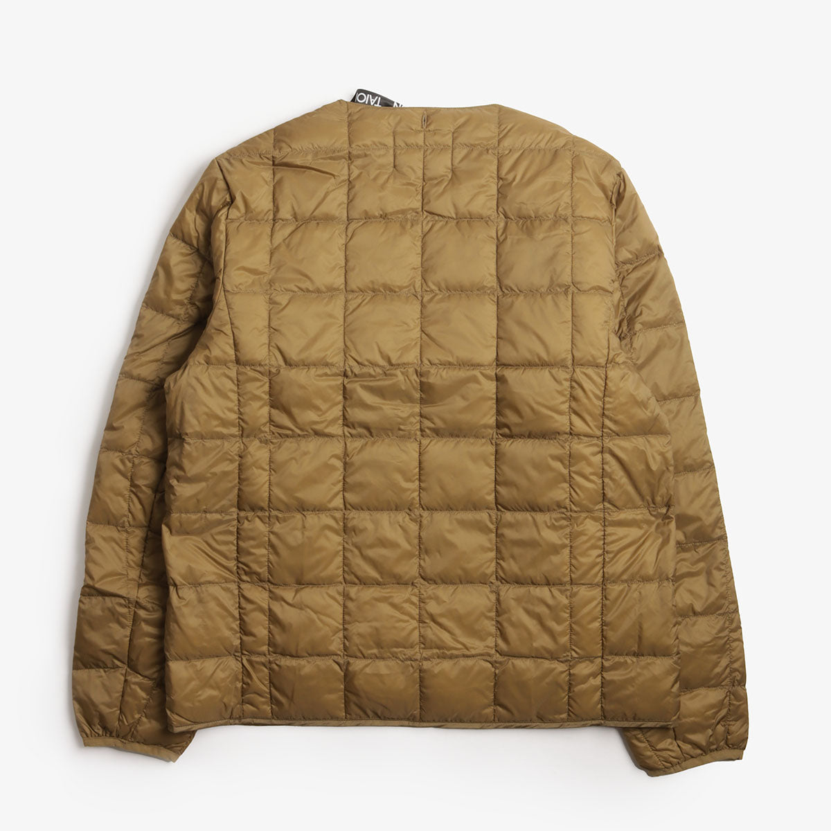 Taion Crew Neck Down Jacket, Beige, Detail Shot 4