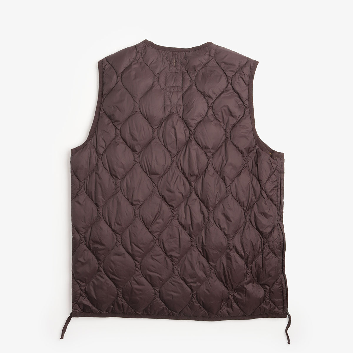 Taion Military V Neck W-Zip Down Vest - Dark Chocolate