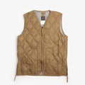 Taion Military V Neck W-Zip Down Vest - Dark Khaki Olive