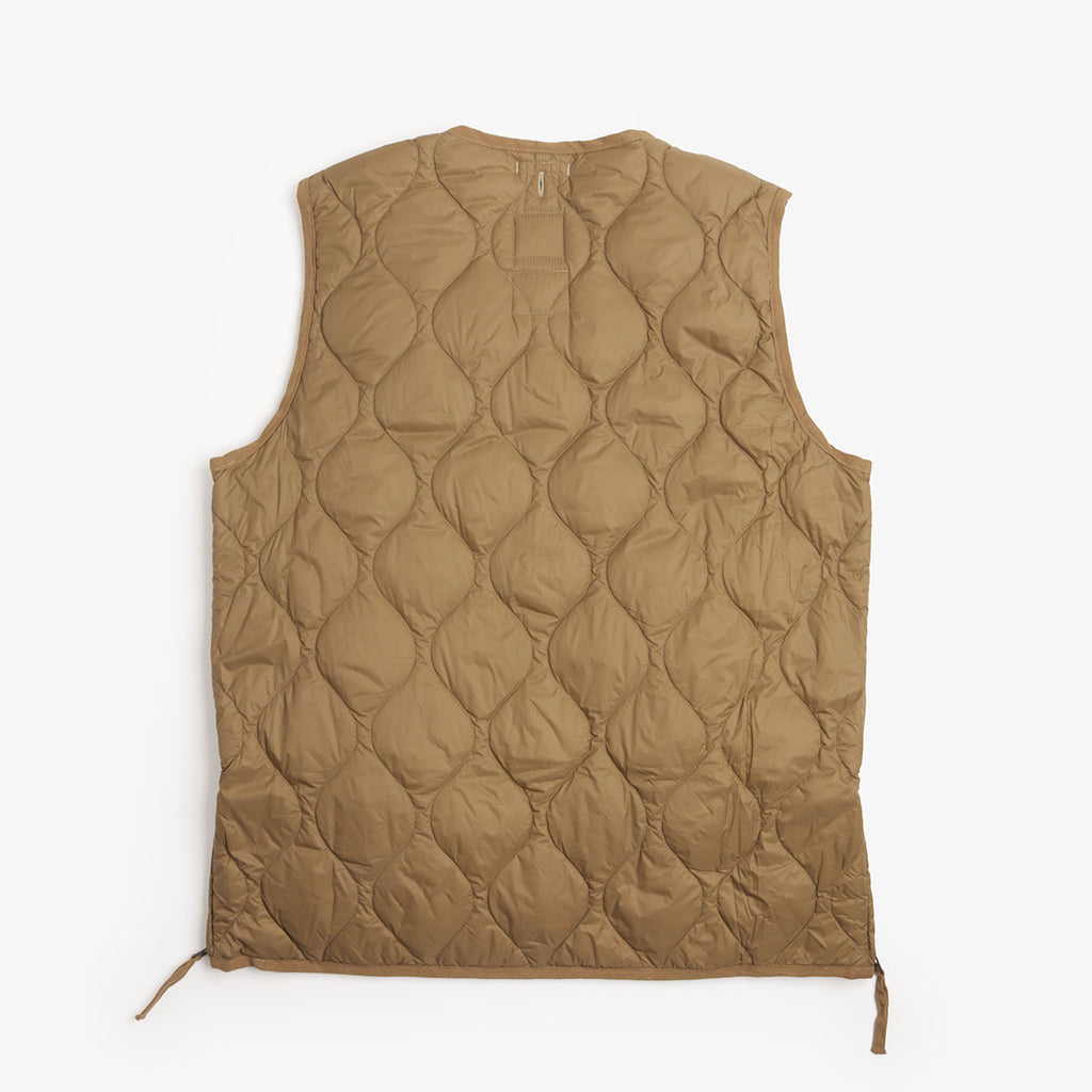Taion Military V Neck W-Zip Down Vest - Dark Khaki Olive