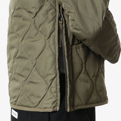 thumbnail Taion Military W-Zip V Neck Down Jacket, Dark Olive, Detail Shot 5