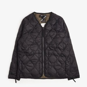 Taion Military W-Zip V Neck Down Jacket - Black