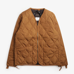 thumbnail Taion Military Zip V Neck Down Jacket, Dark Beige, Detail Shot 1