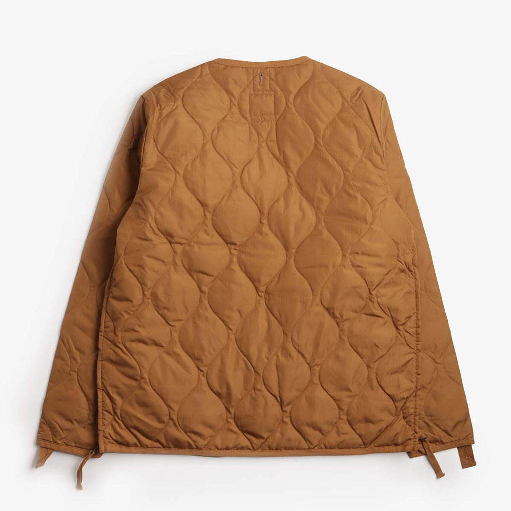 Taion Military Zip V Neck Down Jacket, Dark Beige, Detail Shot 4