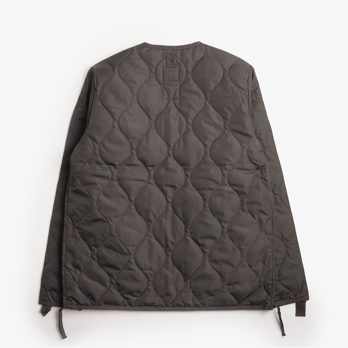Taion Military Zip V Neck Down Jacket, Charcoal, Detail Shot 2