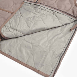 thumbnail Taion Military Zip V Neck Down Vest, Dark Khaki, Detail Shot 3