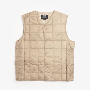 Taion V-Neck Down Vest - Beige