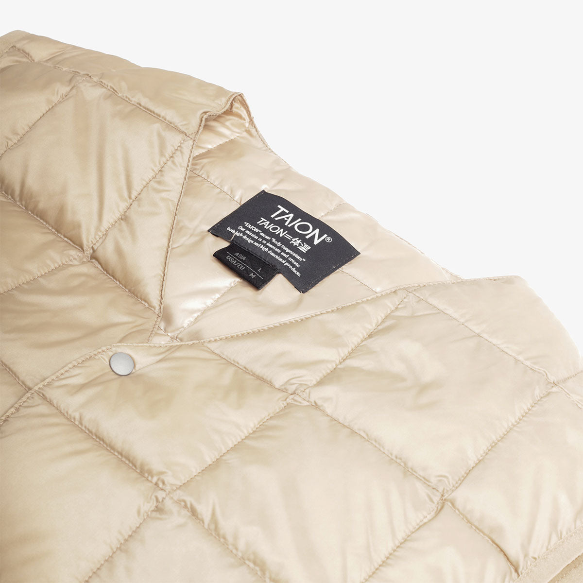 Taion V-Neck Down Vest - Beige