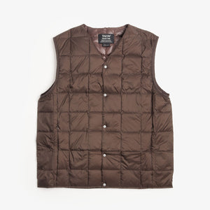 Taion V-Neck Down Vest - Brown