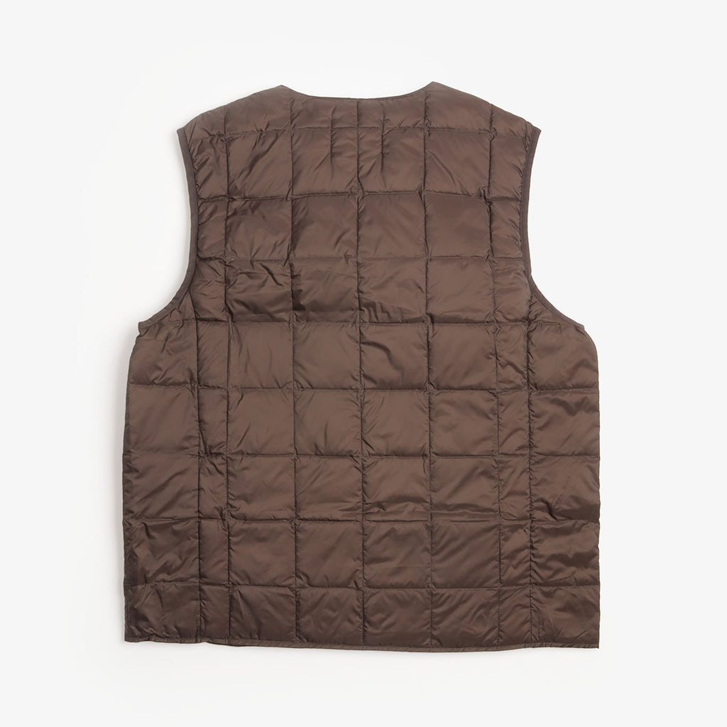 Taion V-Neck Down Vest - Dark Chocolate