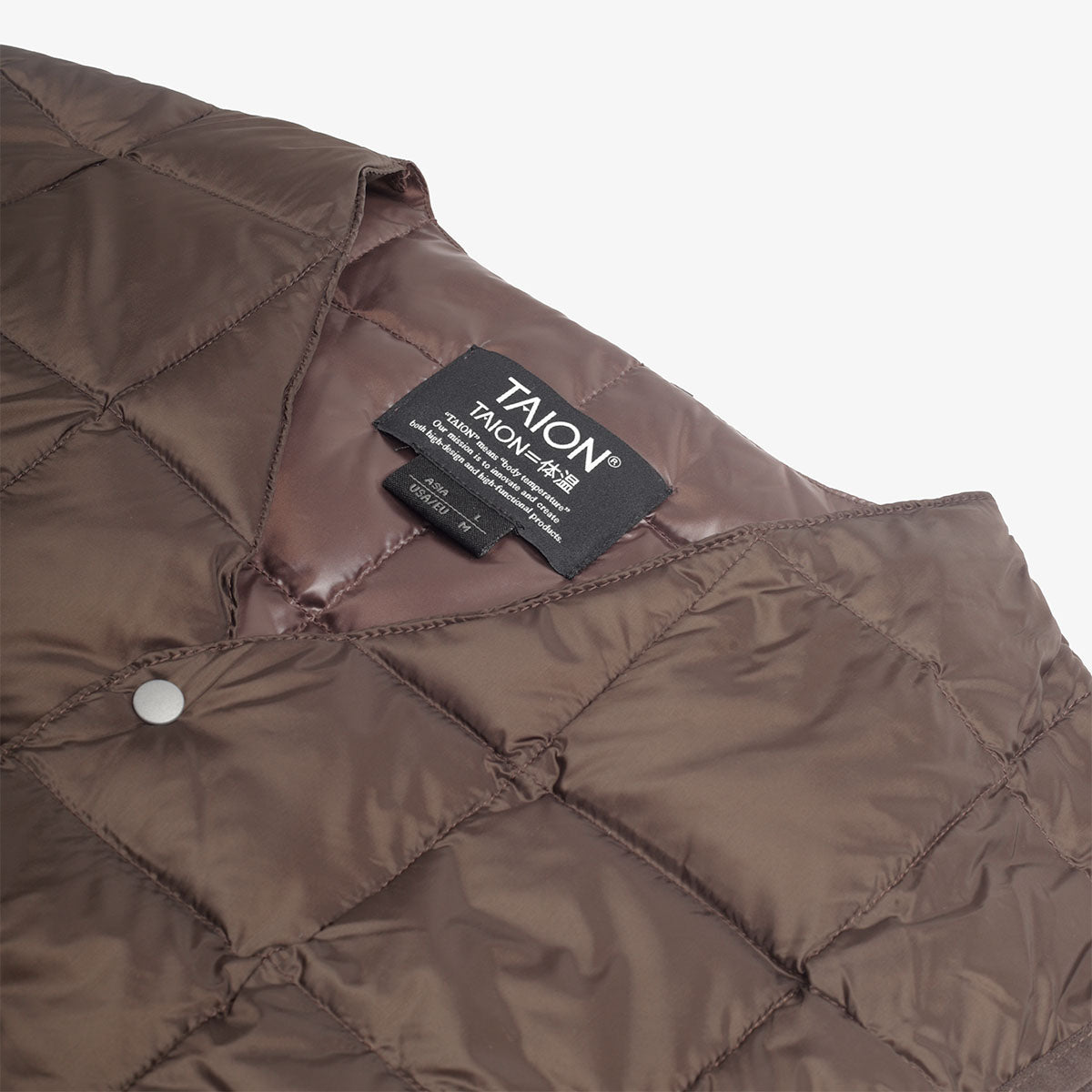 Taion V-Neck Down Vest - Dark Chocolate