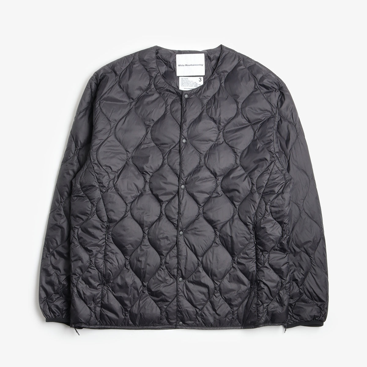 Taion x White Mountaineering Light Down Jacket, Black, Detail Shot 1
