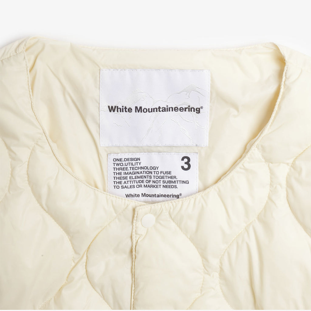 Taion x White Mountaineering Light Down Jacket, Off White, Detail Shot 3