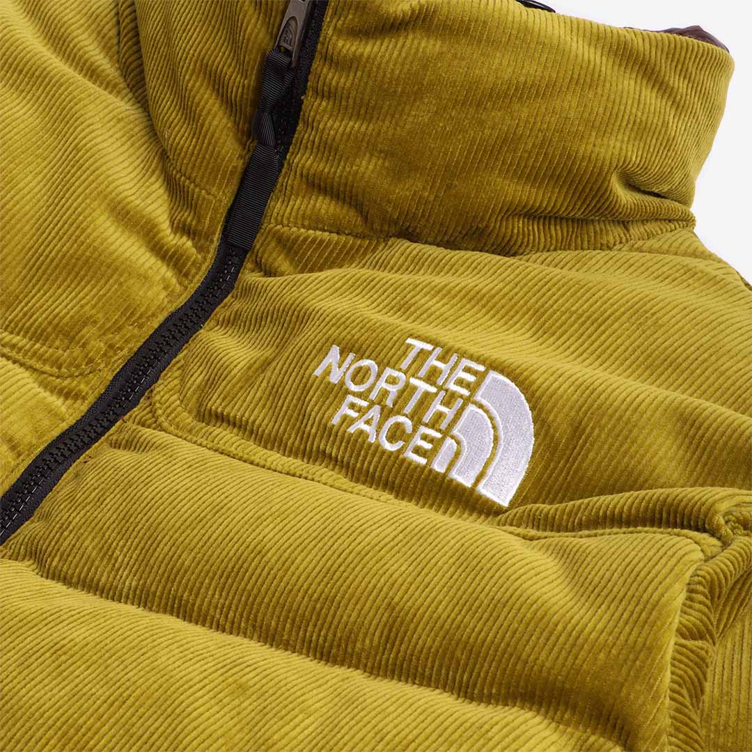 The North Face 1992 Reversible Nuptse Jacket, Sulphur Moss Coal Brown, Detail Shot 2